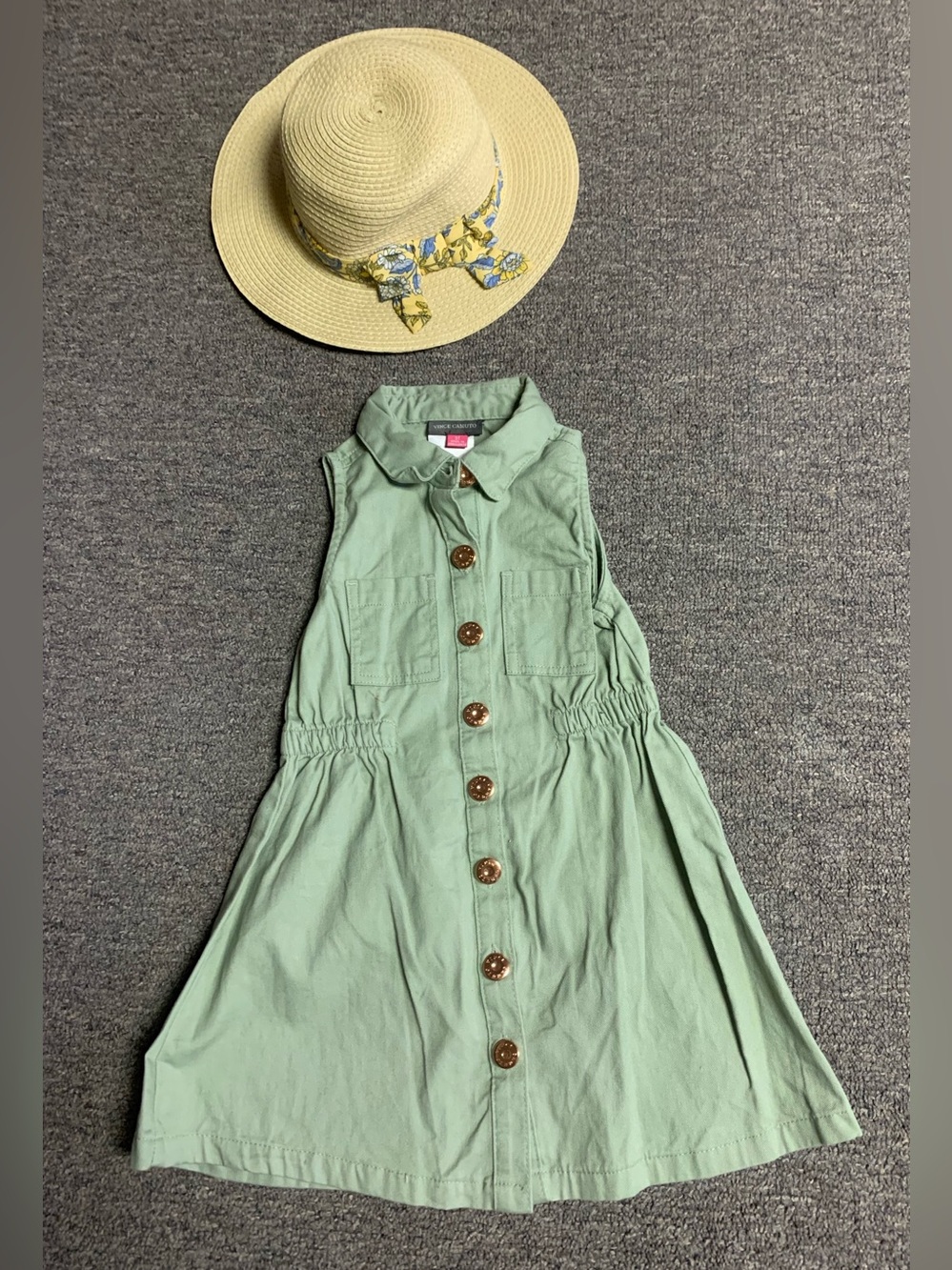 NWOT Vince Camuto 3T dress; sun hat